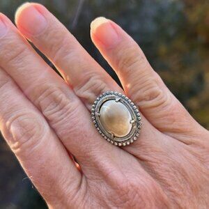 UNCAS Sterling Silver Agate Vintage Antique RING